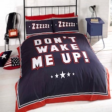 Don't Wake Me Up Duvet Cover Set with Pillowcase | Blue | King
