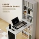 image 4 of HOMCOM Folding Convertible Desk with Blackboard and Bookshelf, White
