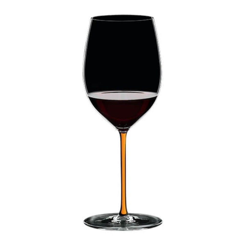 image 1 of Riedel Hand Made Fatto A Mano Cabernet / Merlot Glass Orange