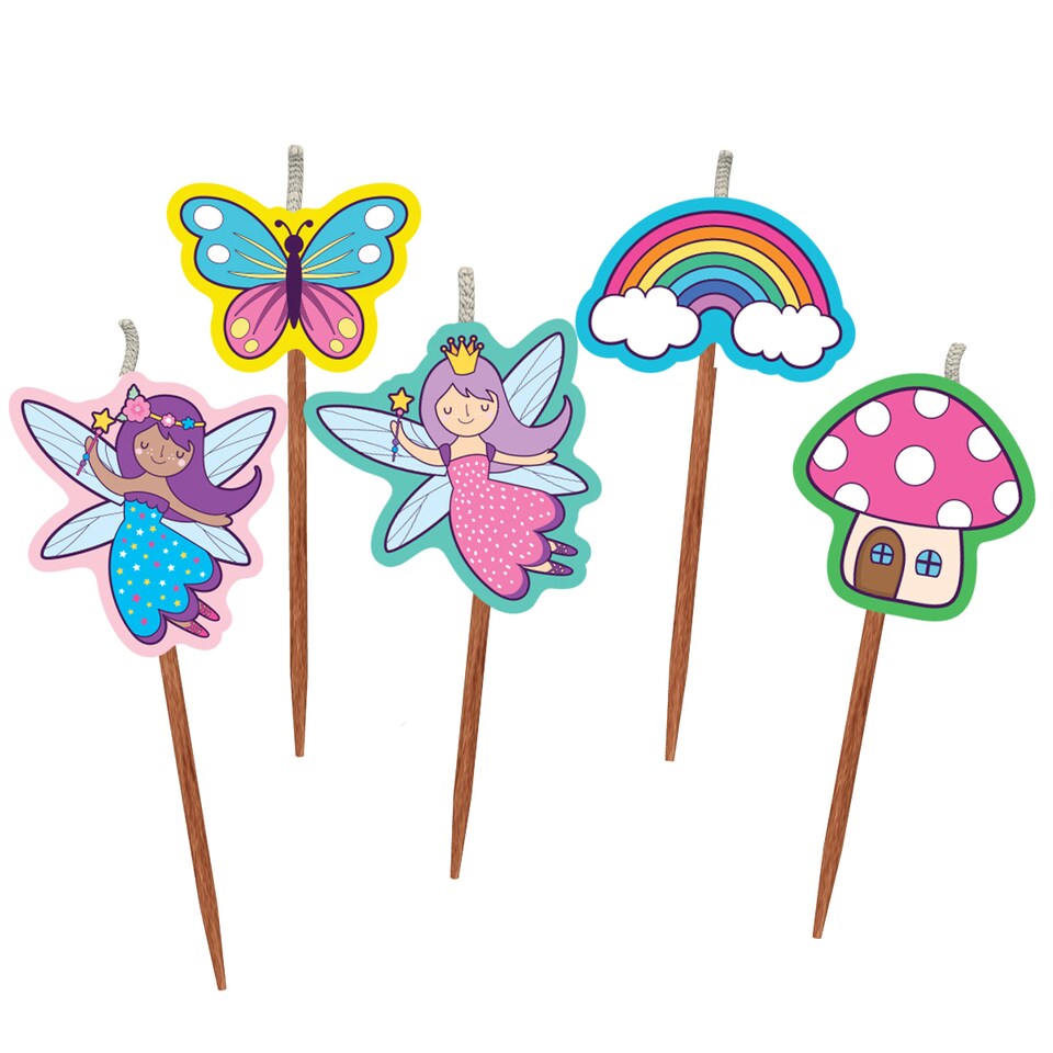 image 1 of Novelty Birthday Cake Candle Set - Fairy Land