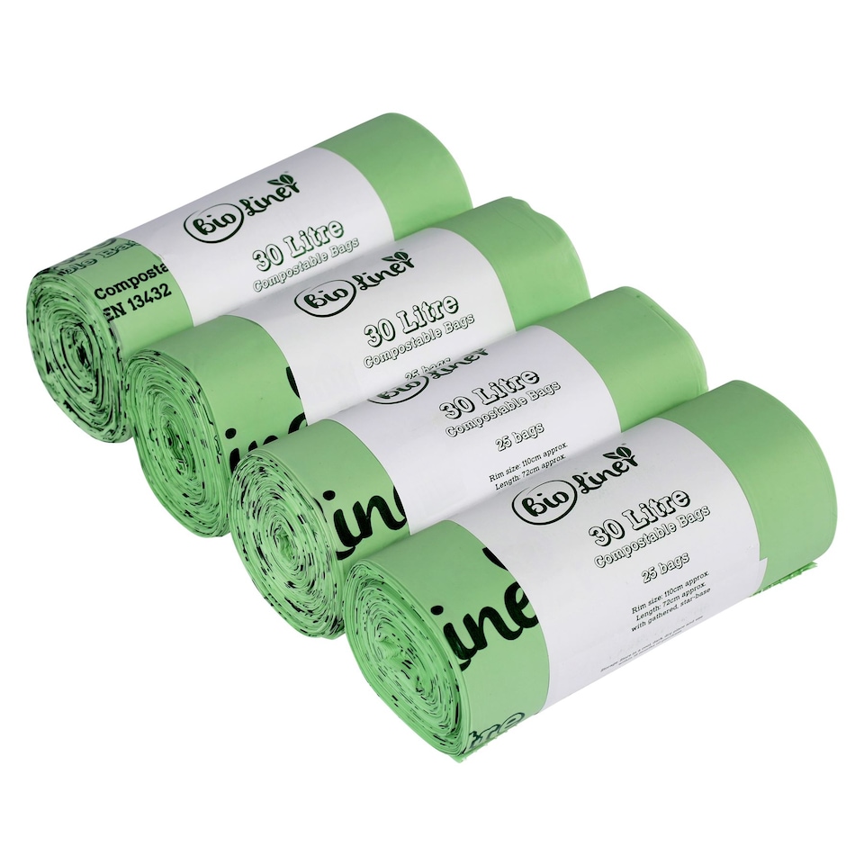 image 1 of BioLiner 30 Litre Compostable Food Waste Bin Bags - 4 Rolls