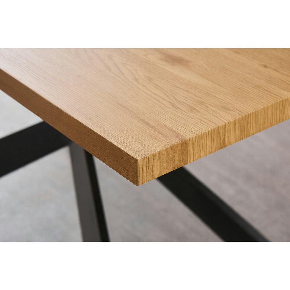 image 1 of Duke LUX Dining Table Single, White Brown | Oak
