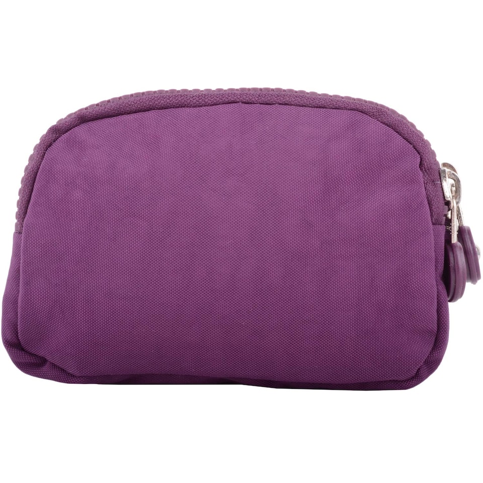 image 1 of Lorenz Womens Medium Triple Zip Coin / Money / Purse / Holder / Pouch Wrist Strap | Purple | Plum