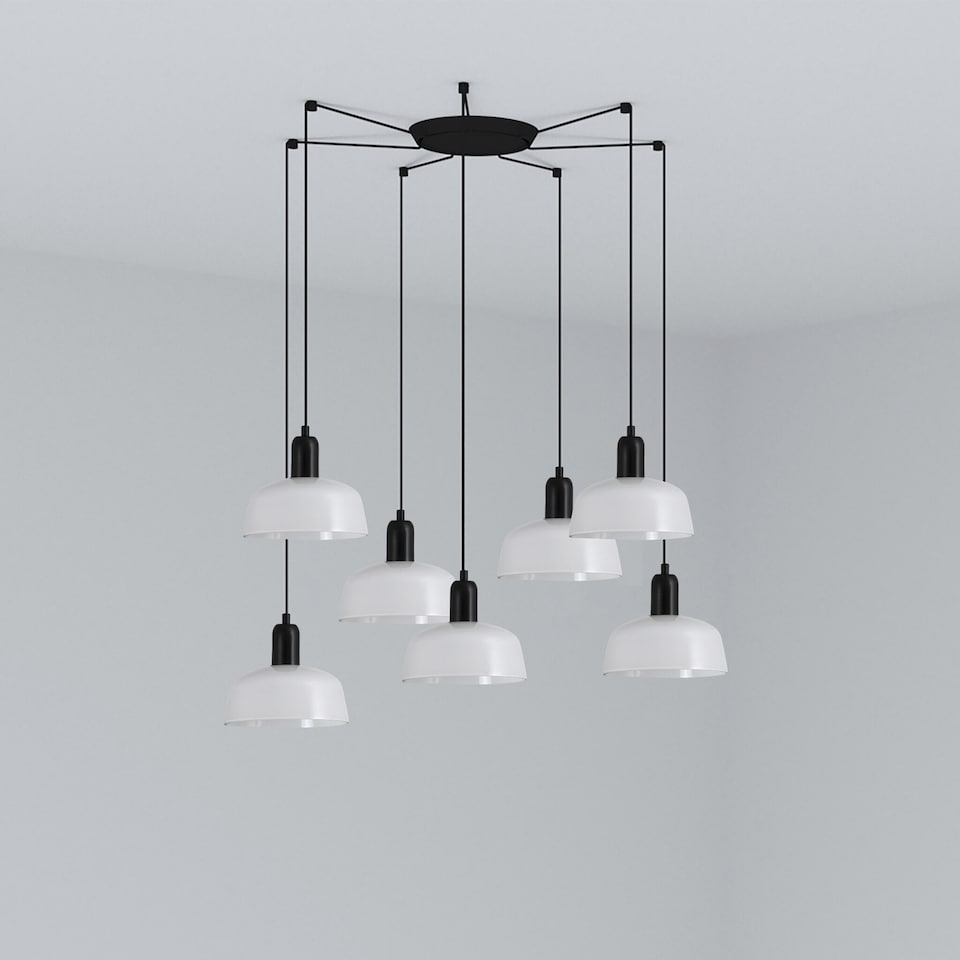 Tatawin Small 7 Light White Cluster Drop Pendant Lamp