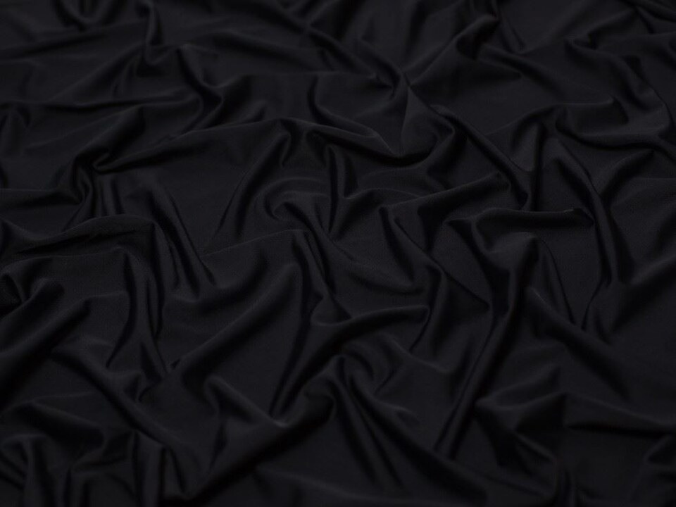 Minerva Core Range Black Matte Activewear Lycra Four Way Stretch Knit Fabric for Dressmaking, 145cm / 57" Wide - per metre