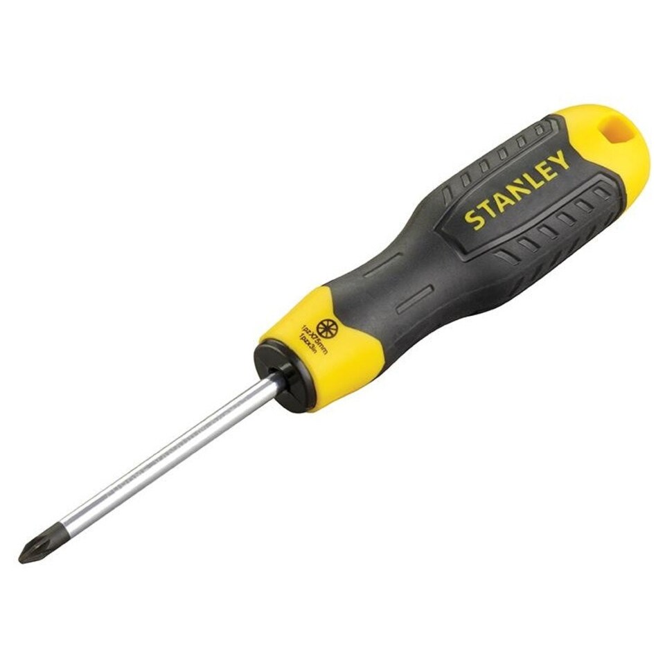 Stanley Hand Tools Cushion Grip Screwdriver, Pozidriv - Multi Colour - PZ1 x 75mm