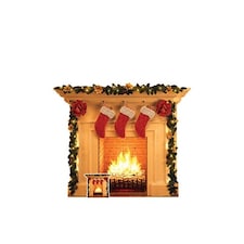 Festive Christmas Fireplace Lifesize Cardboard Cutout 121cm