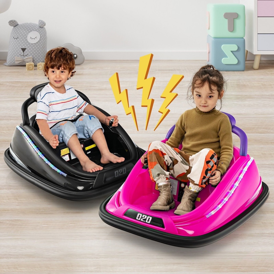 image 1 of COSTWAY Toy Car Kids Ride-On Bumper Car Electric 12V Black
