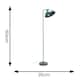 image 4 of ValueLights Morris Teal Retro Dome Metal Freestanding Floor Lamp