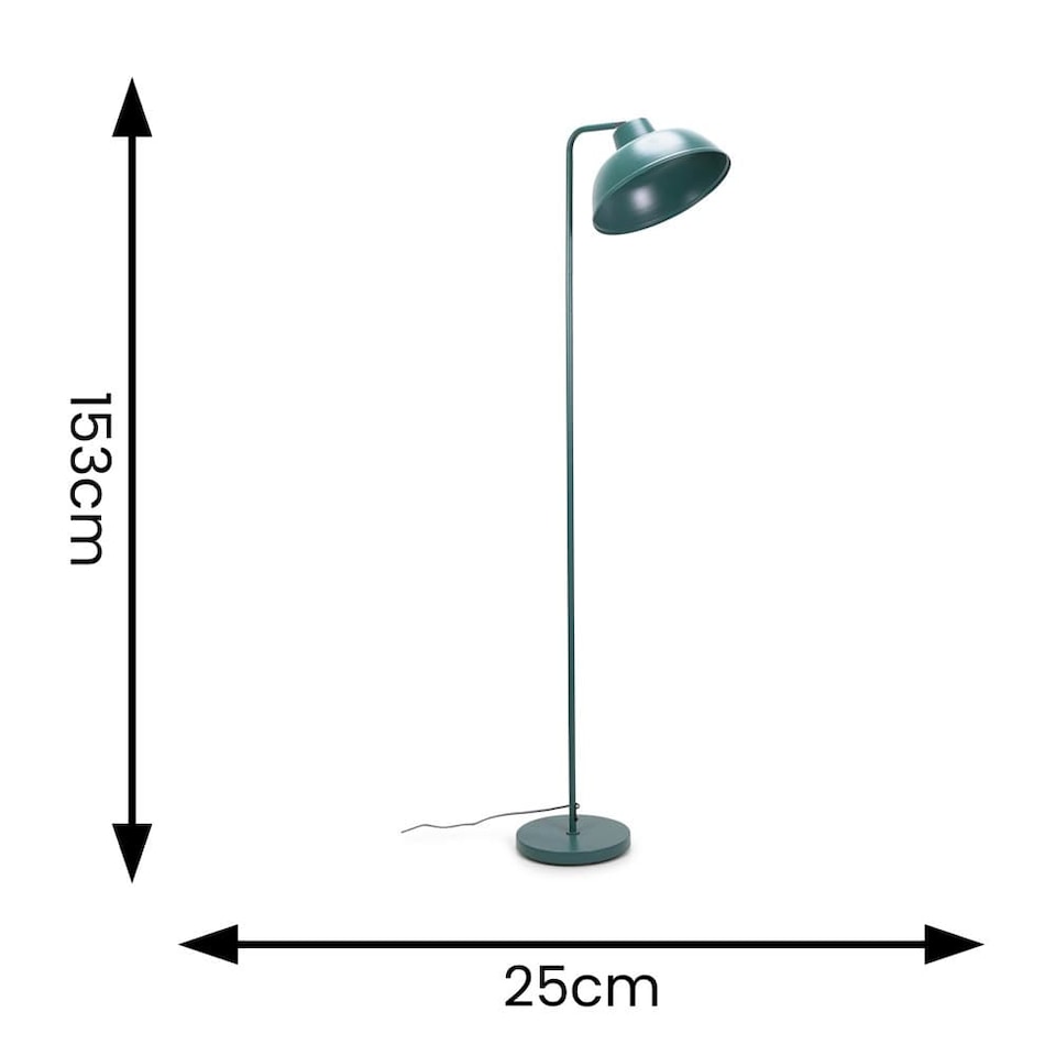 image 1 of ValueLights Morris Teal Retro Dome Metal Freestanding Floor Lamp