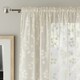 image 2 of Pair of Delila Cream Trail Leaf Print Voile Panels 137 cm (54 inch) Rod Pocket Panels for Bedroom and Living Room