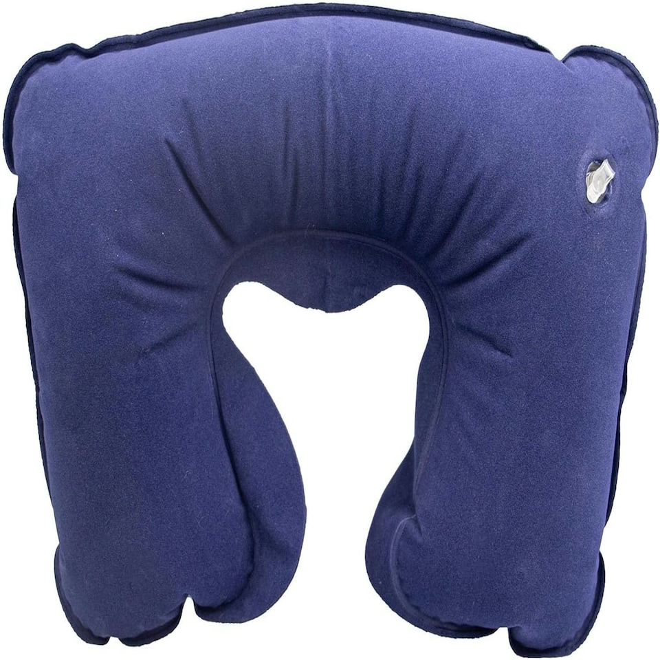 image 1 of Inflatable Travel Neck Rest Lumbar Pillow with Neck Support Air Neck Cushion
