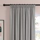 image 6 of Furn Soft Chenille Blackout Pencil Pleat Curtain Pair, 117cm width x 183cm drop | Silver | Silver | 1