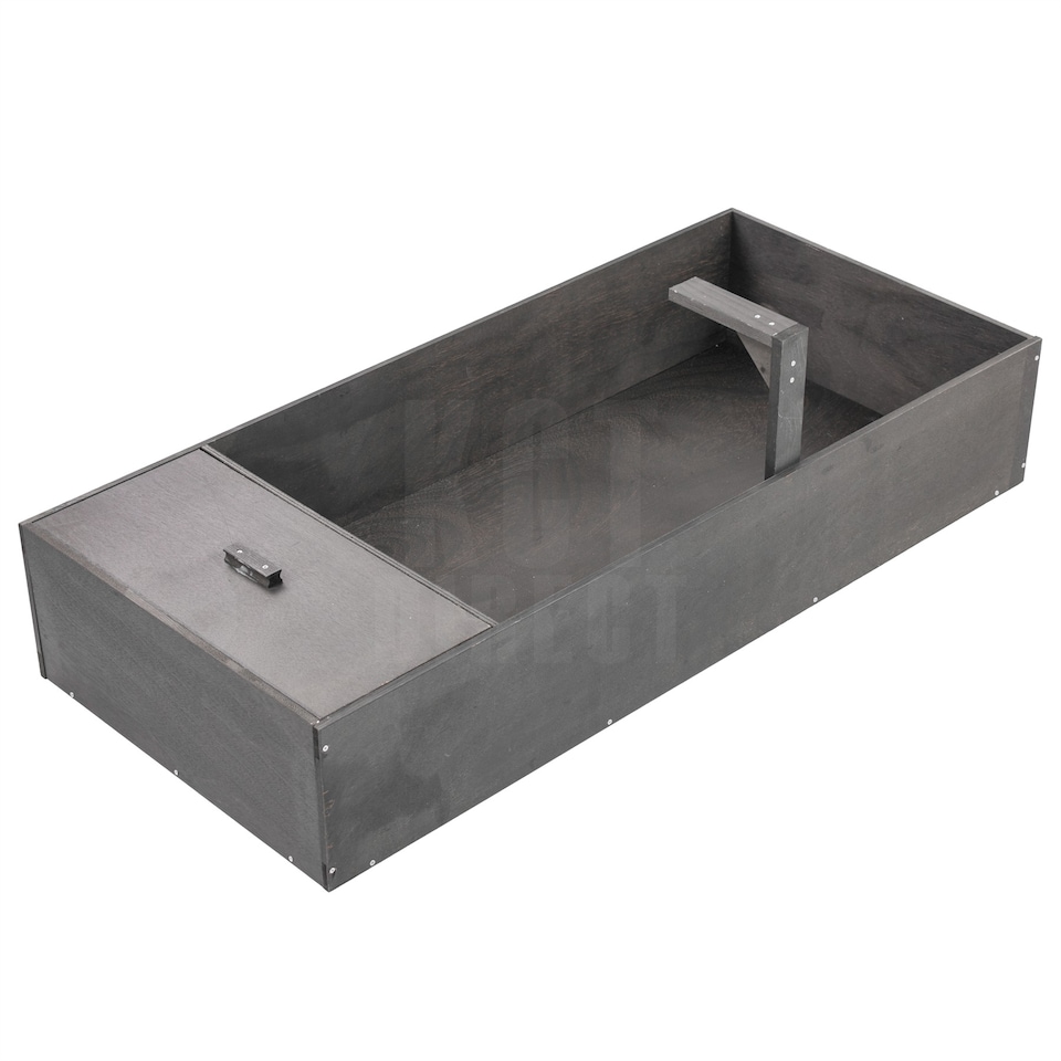 image 1 of KCT Tortoise Table Large Black Reptile Vivarium Cage Hide with Open Run and Lamp Arm