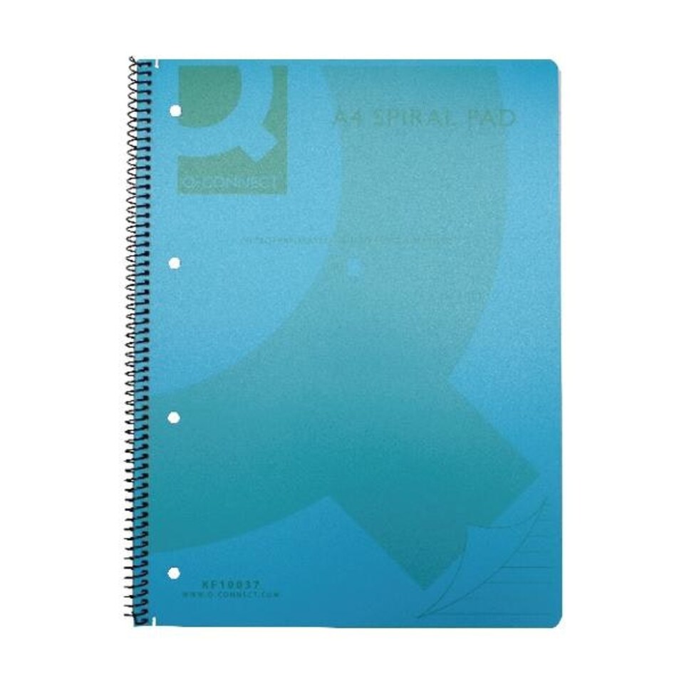 image 1 of Pack of 5 A4 160 Pages Blue Spiral Bound Polypropylene Notebooks