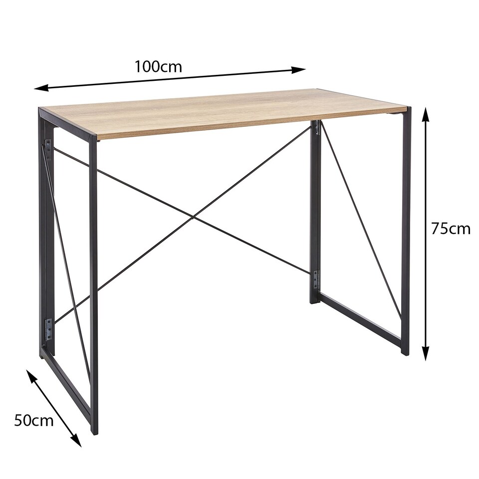 image 1 of House of Home Folding Desk Computer Wooden Foldable Study Coffee Table Laptop Office | Black