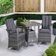image 6 of Arizona Square Rattan Garden Bistro Table and Chairs Set 2 Seater | Grey | Grey