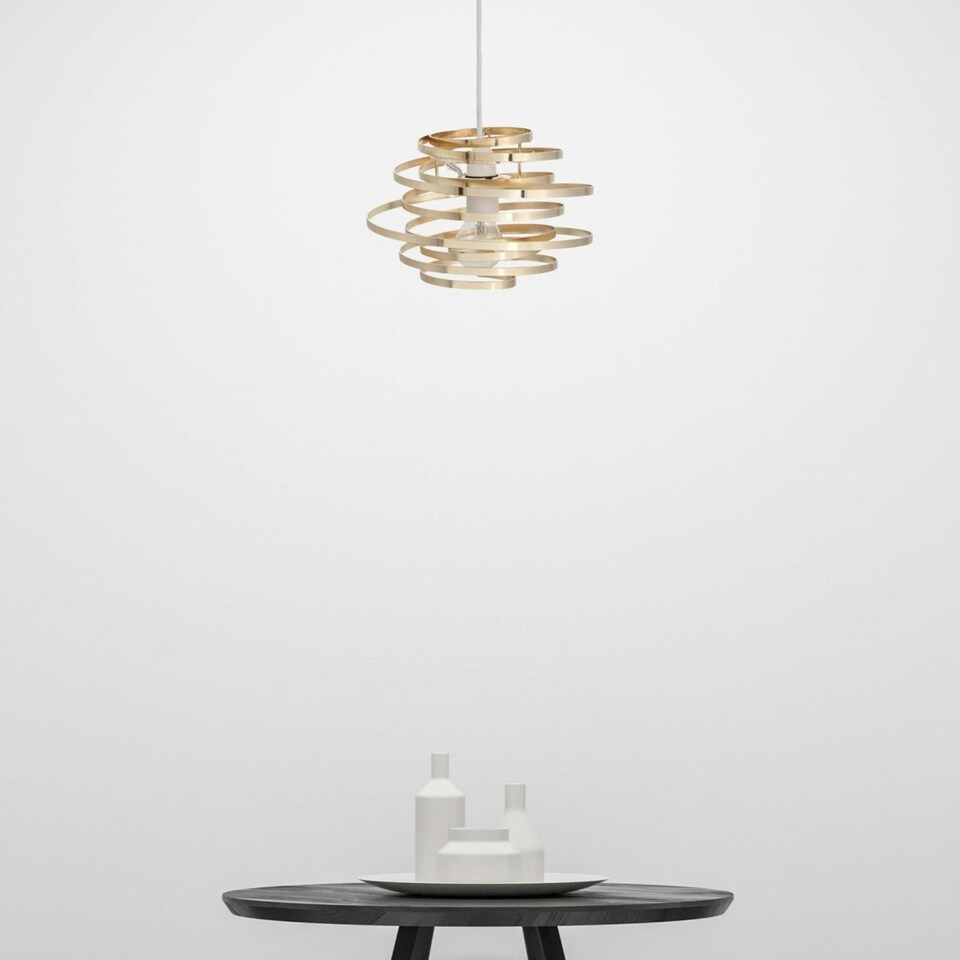 image 1 of First Choice Lighting Gold Metal Swirl Easy Fit Light Shade Gold