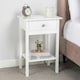 image 3 of Christow White Bedside Table Bedroom Cabinet Nightstand With Drawer & Shelf