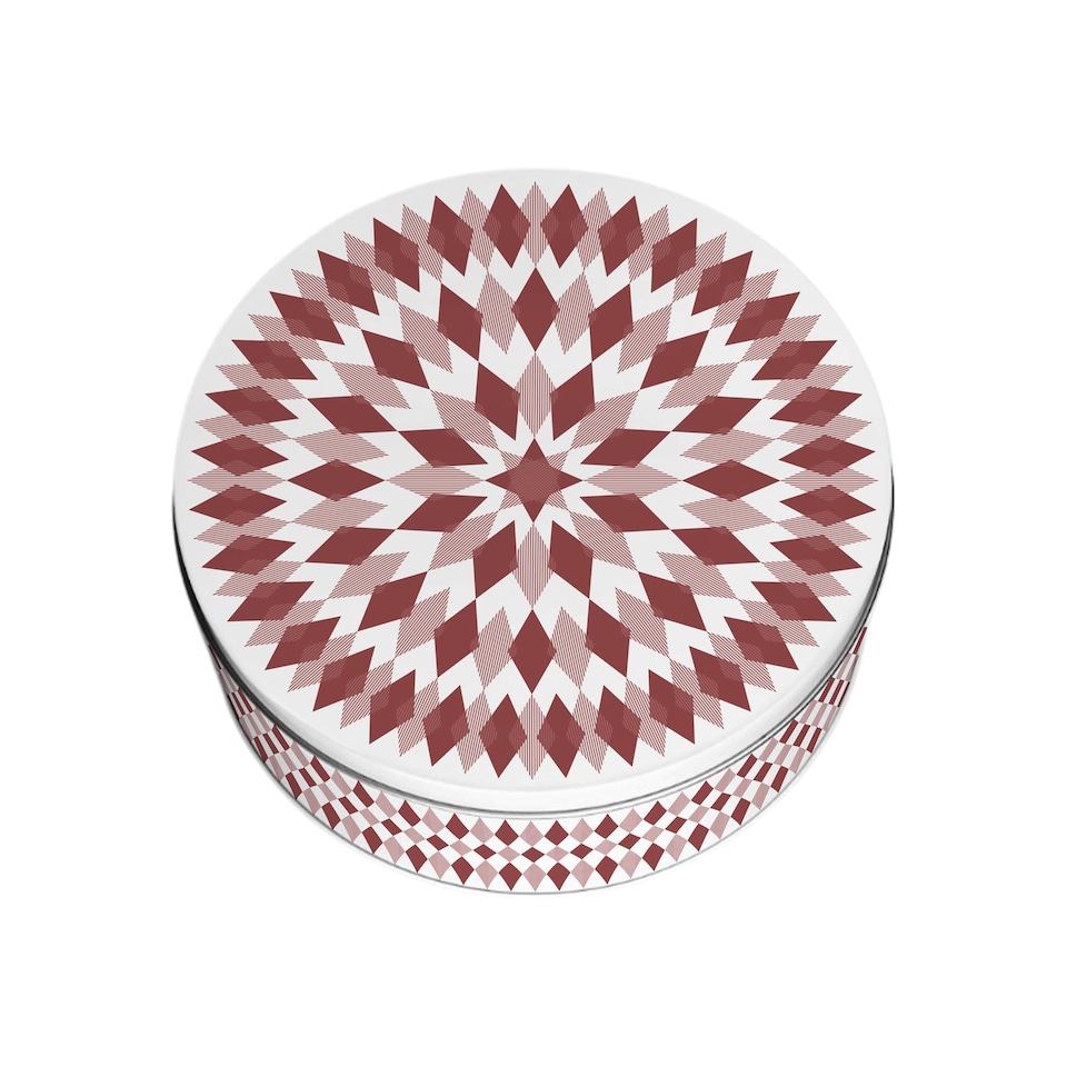 image 1 of Red Argyle Pattern Round Cake Tin