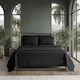 image 2 of Luxury Satin Stripe T250 Cotton Rich Soft Flat Sheet Bed Linen | Black | King