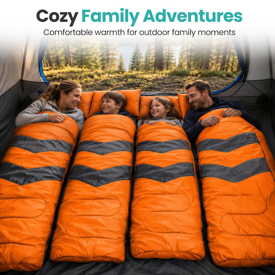 image 1 of 4 Season Waterproof Backpacking Sleeping Bag for Single Adults - 6ft