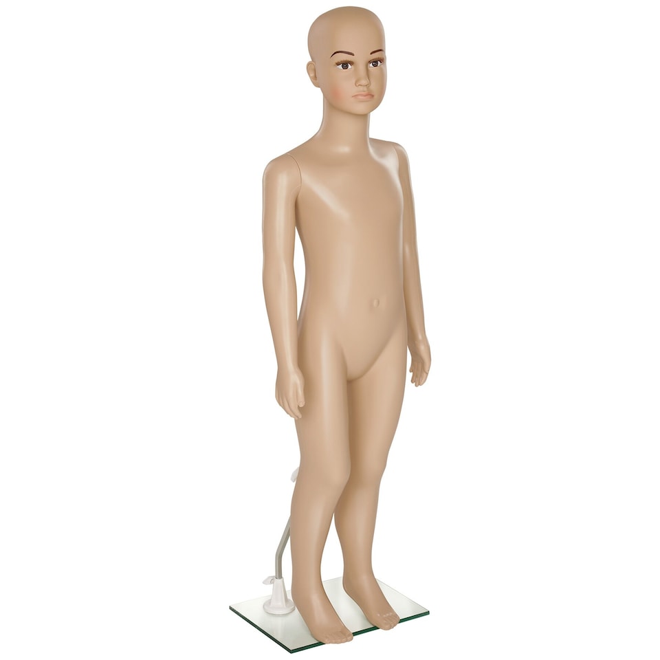image 1 of Mannequin - adjustable, full body, life size, realistic proportions, glass plate stand | Cream | beige | Child | 1