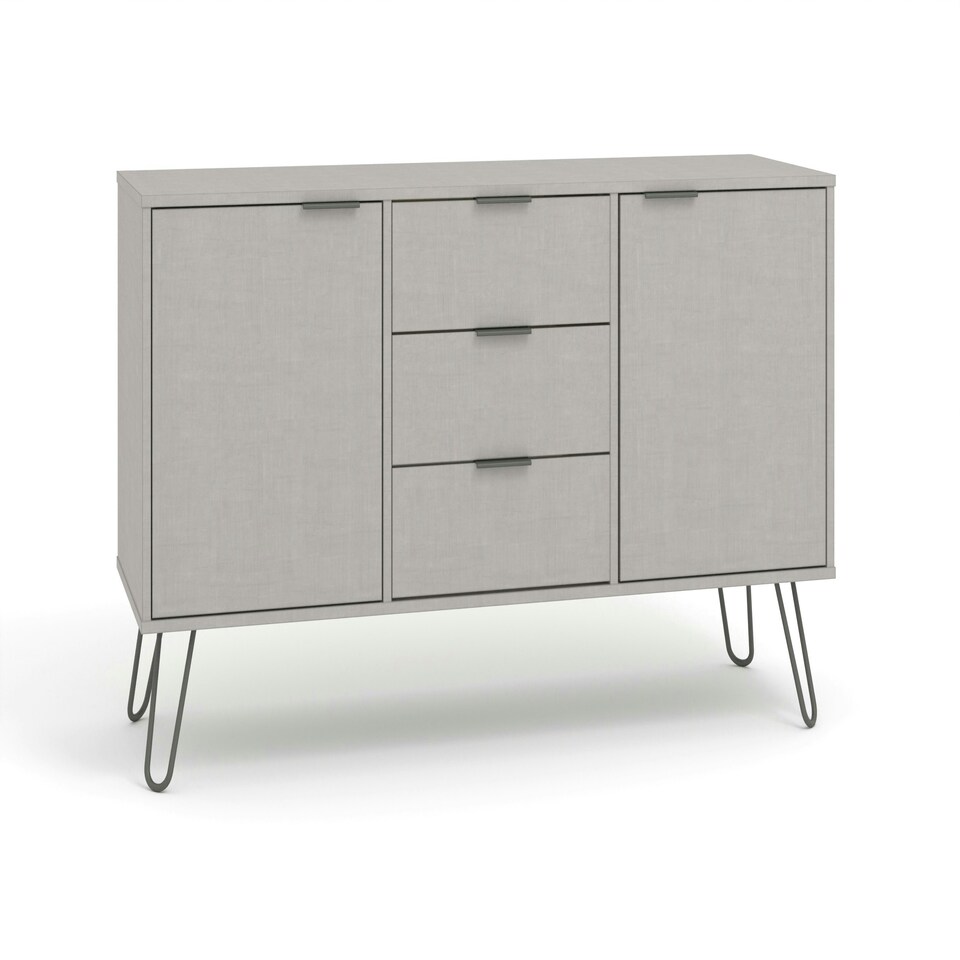 image 1 of Core Products Augusta Grey Medium Sideboard with 2 Doors, 3 Drawers W130.6cm x H73.6cm x D43.0cm Grey