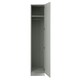 image 2 of Classic Square Panel Light Grey Single Wardrobe with Single Rail Grey