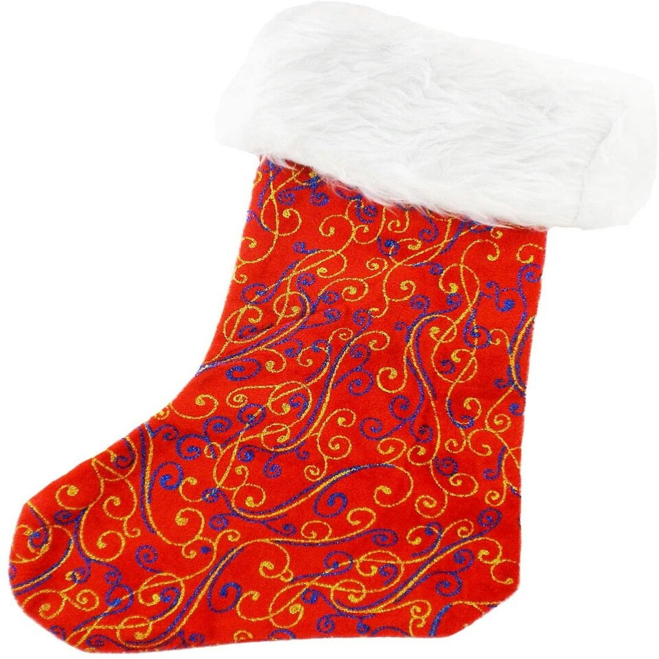 image 1 of Luxury Fur Sparkling Christmas Stocking