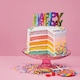 image 4 of Anniversary House Rainbow Happy Birthday Cake Topper Foil