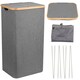 image 1 of 100L Foldable Laundry Hamper with Lid, Collapsible Clothes Basket