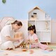 image 10 of ZONEKIZ 3 Tier Toy Storage Shelf w/ Six Cubes, for Playroom, Bedroom - White 