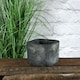 image 2 of Ceramic Rustic Grid Dark Grey Indoor Square Plant Pot - H11cm