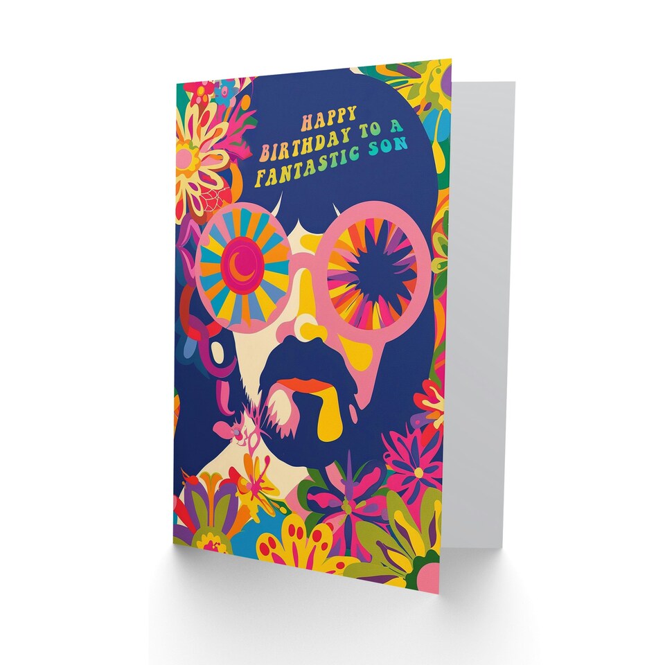 image 1 of Fantastic Hippy Flower Power Hippie 1960S Son Birthday Card