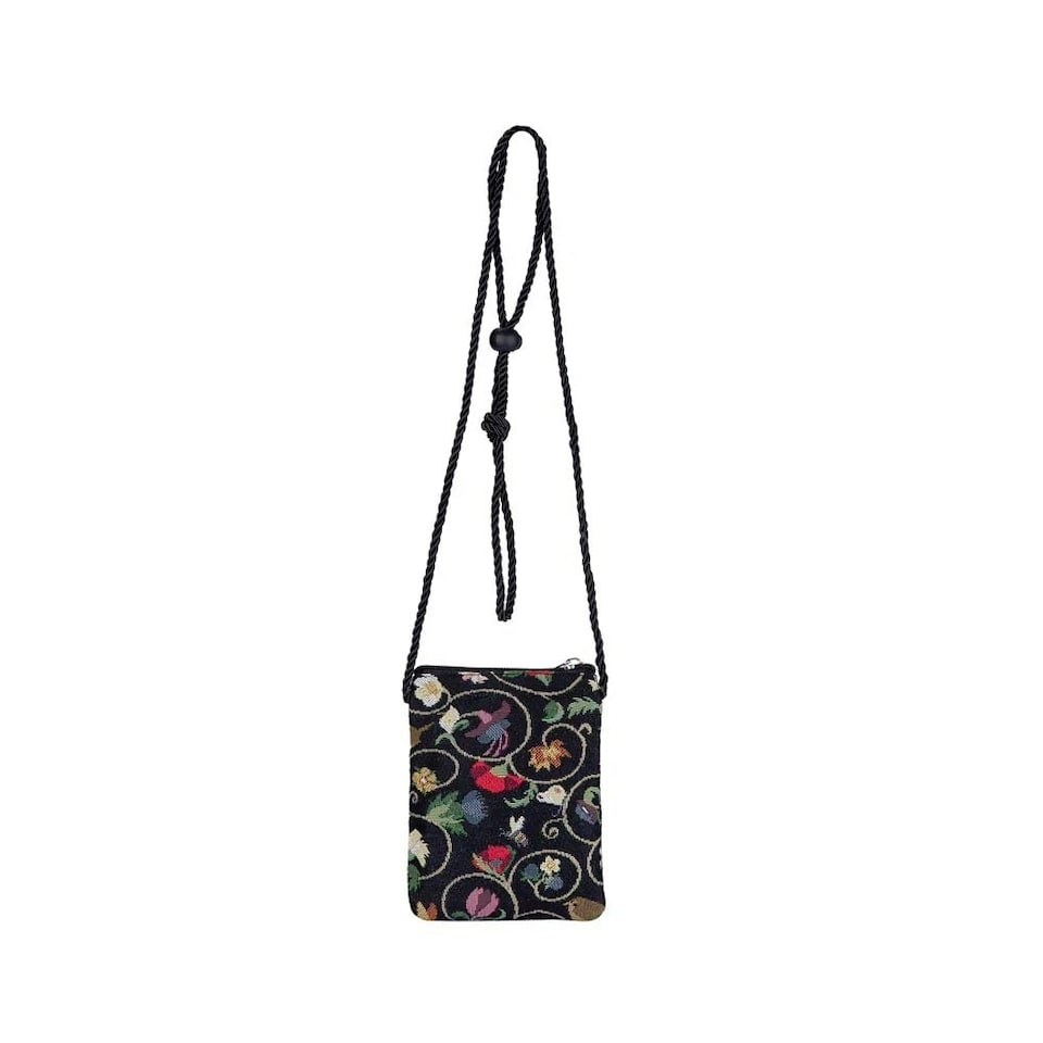 image 1 of Signare Tapestry Smart Phone Crossbody Bag Black | Black