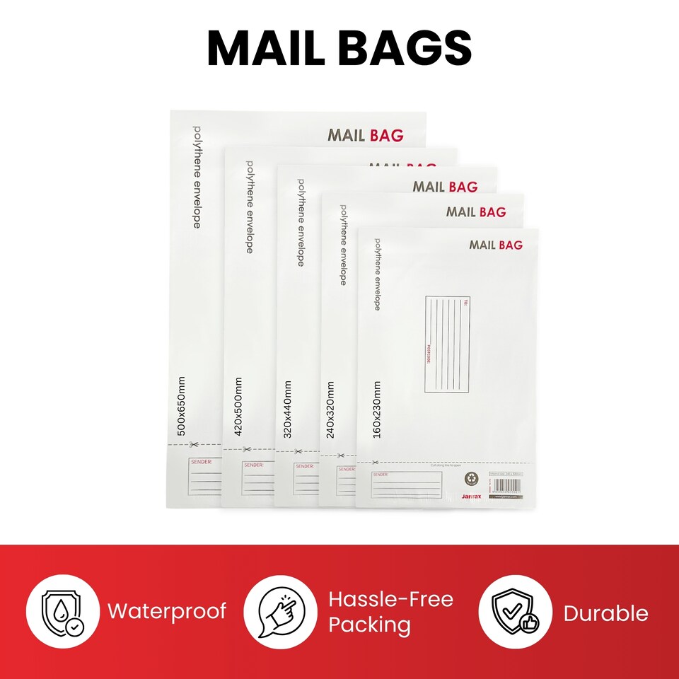 image 1 of Pack of 10 Medium Polythene Mailing Bags 24x32cm – Secure Peel & Seal Envelopes
