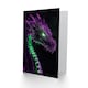 image 2 of Dragon Head Neon Purple Green Fantasy Concept Art Birthday Greeting Card