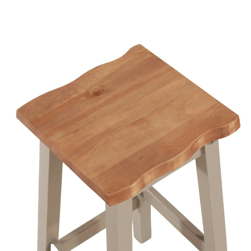 image 1 of Corona Pair of Black Live Edge High Breakfast Stools - Black or Grey Antique Wax Wood for Tall Tables | Grey | Grey | Regular | 1