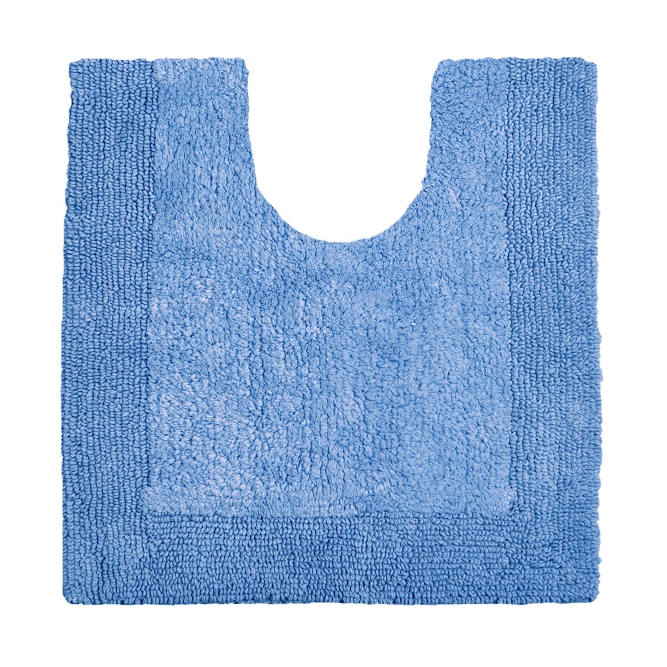 image 1 of Heavyweight Reversible Pedestal Toilet Mat - Cornish Blue