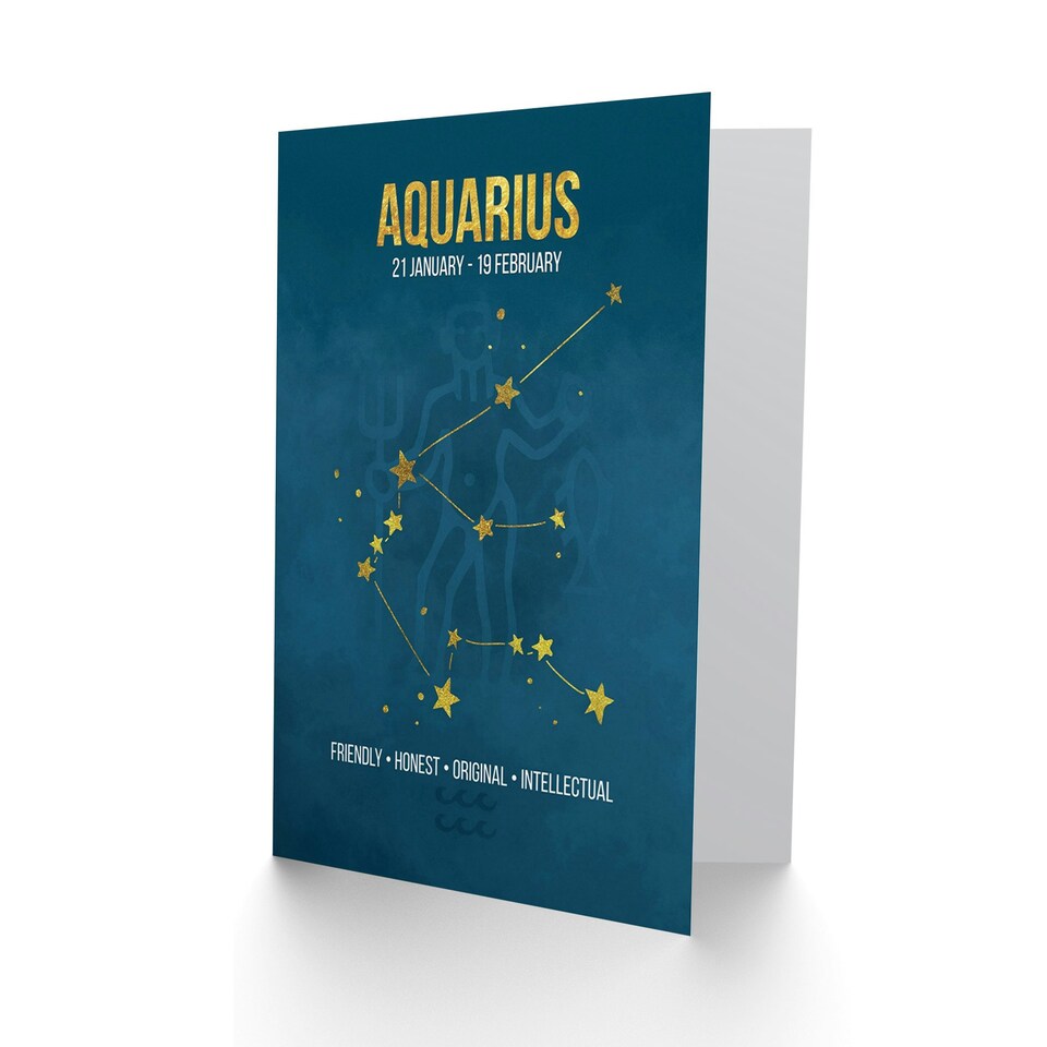 image 1 of Aquarius Star Sign Zodiac Astrology  Birthday Greeting Card