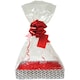 image 1 of Pet Gift Basket Kit - Paw Prints Hamper Tray with Red Gift Wrap Accessories (30x20x6cm high)