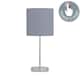 image 2 of Chrome Touch Operated Table Lamp with Grey Cotton Shade Chrome | Grey