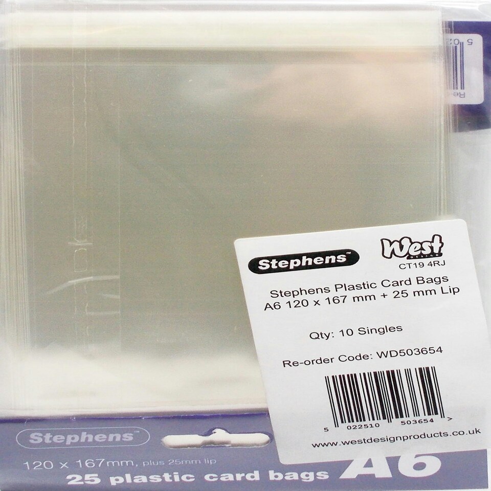 SPH PLASTIC CARD BAG A6 PK25 - Stephens Multi