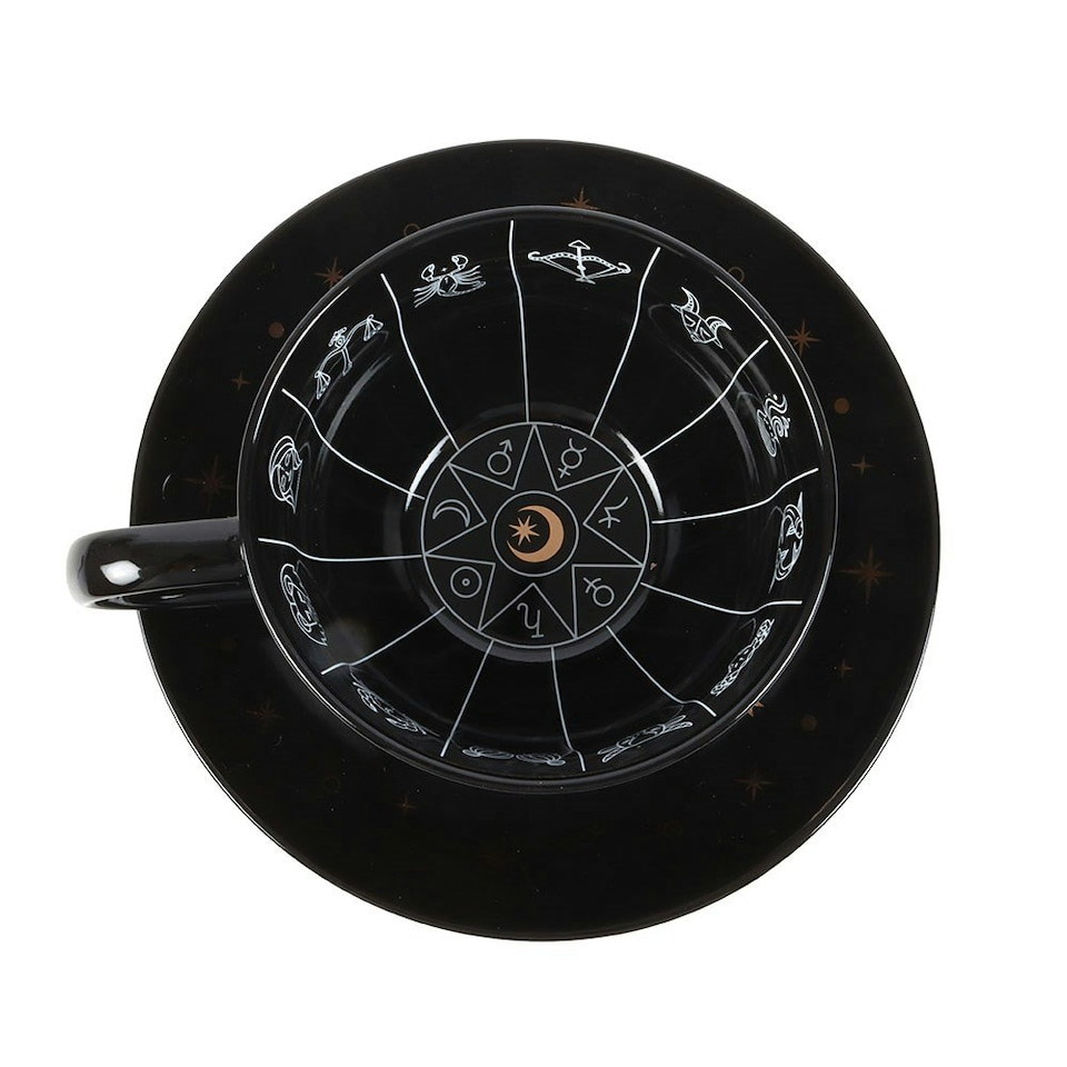 image 1 of Something Different Fortune Telling Astrology Tea Cup - Black - One Size | Black | 1