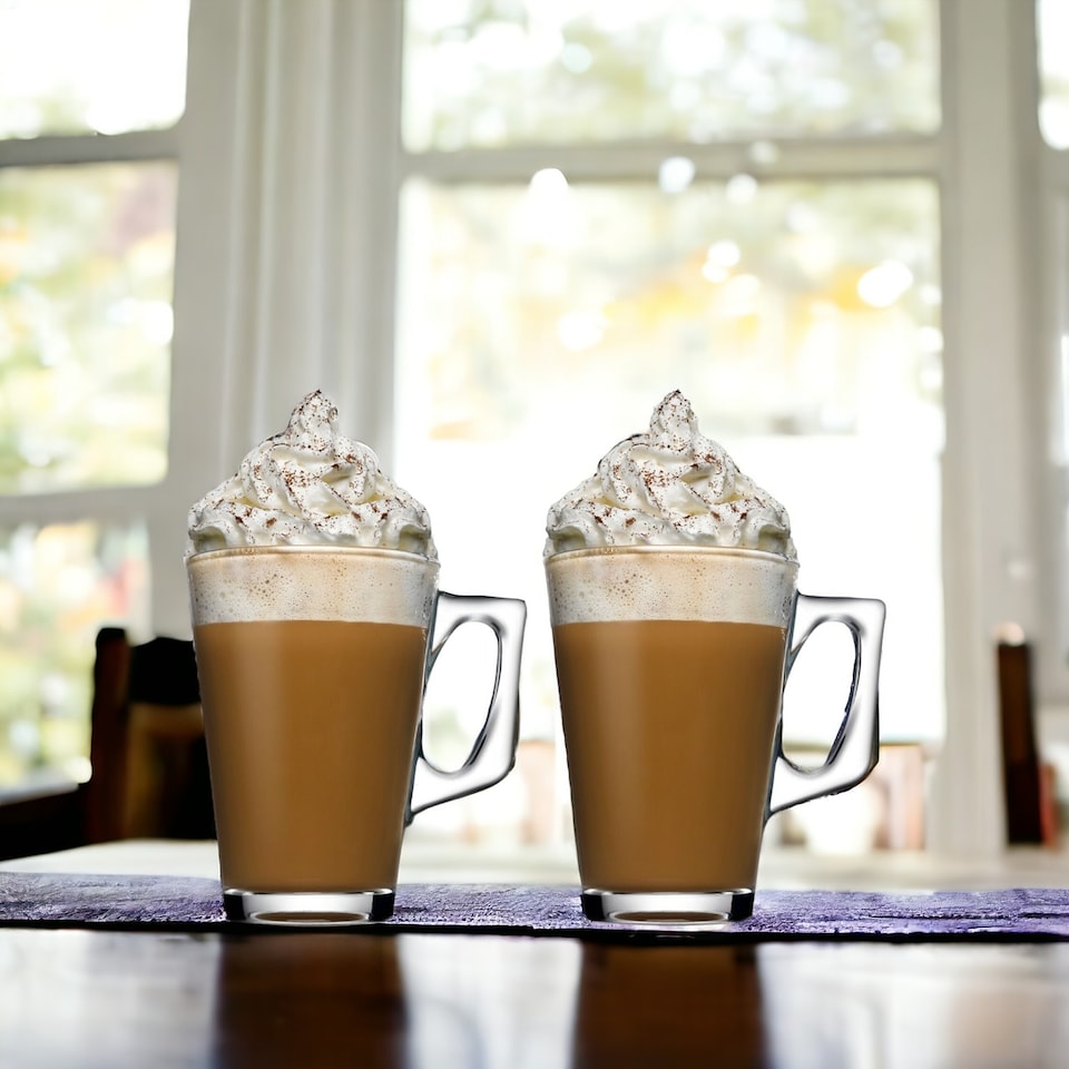 image 1 of Pasabahce Glass Coffee Mugs | Clear | 6