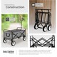 image 4 of Garden Trolley - foldable with 2 mesh pockets, 80 kg load capacity | Grey | grey | 95 x 53,50 x 117 cm | 1