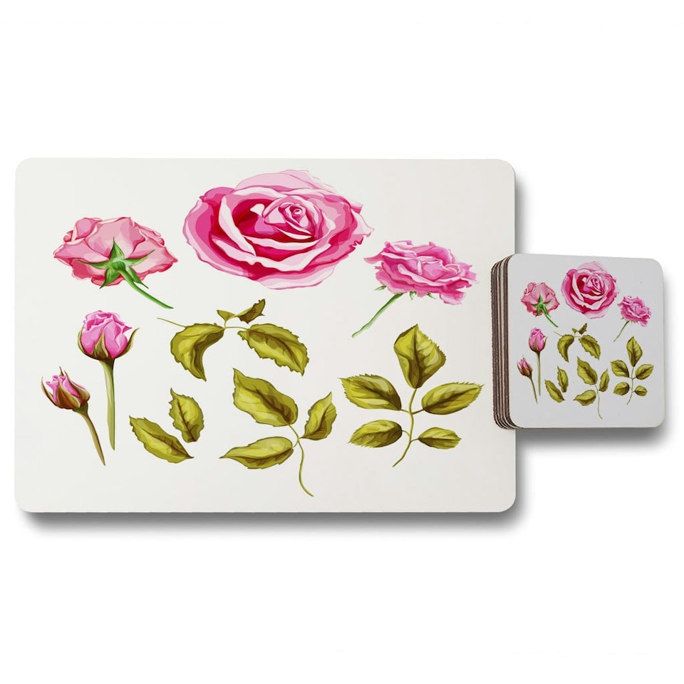 Roses & Leaves (Placemat & Coaster Set)