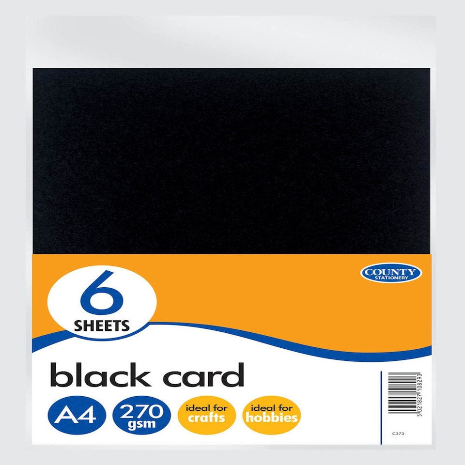 image 1 of 6 A4 Black Card Pack 270gsm