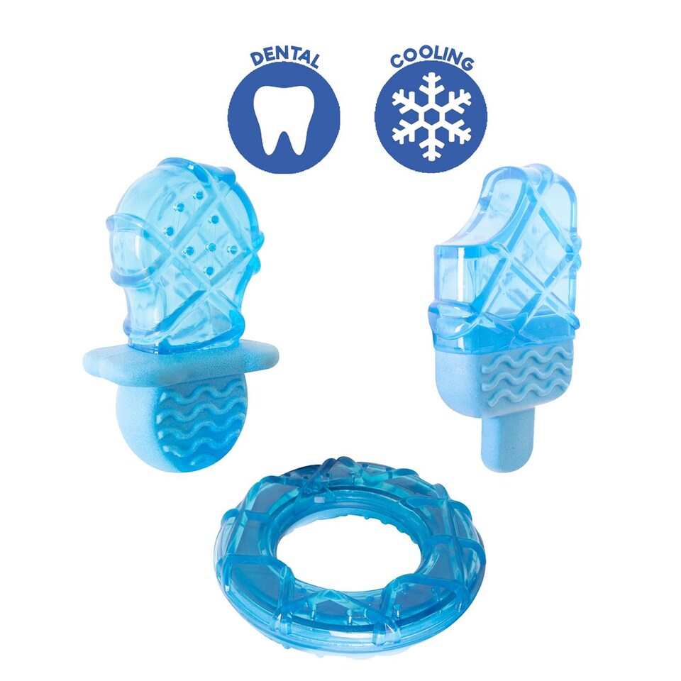 image 1 of Dummy Shaped Summer Cooling Pet Toy - Dog Puppy Teething Chew Outdoor Play Freezable Durable Rubber Hydrating Teether Frozen